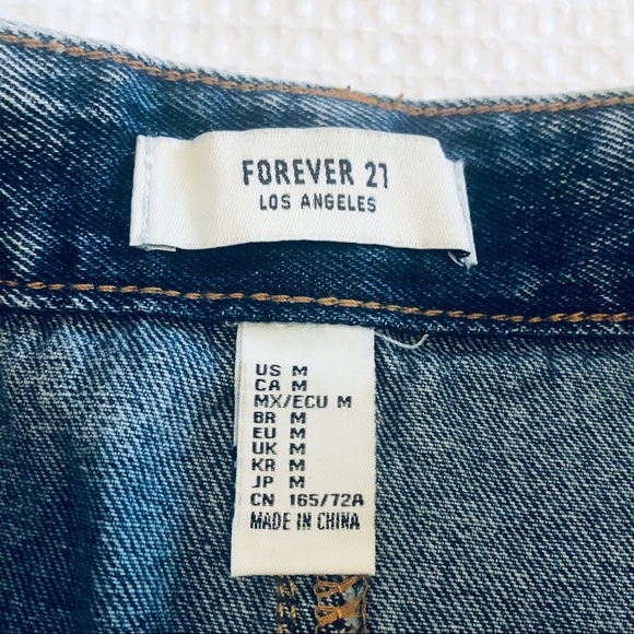 Forever 21 stone Wash Y2K Button Down Skirt size M - Picture 2 of 3